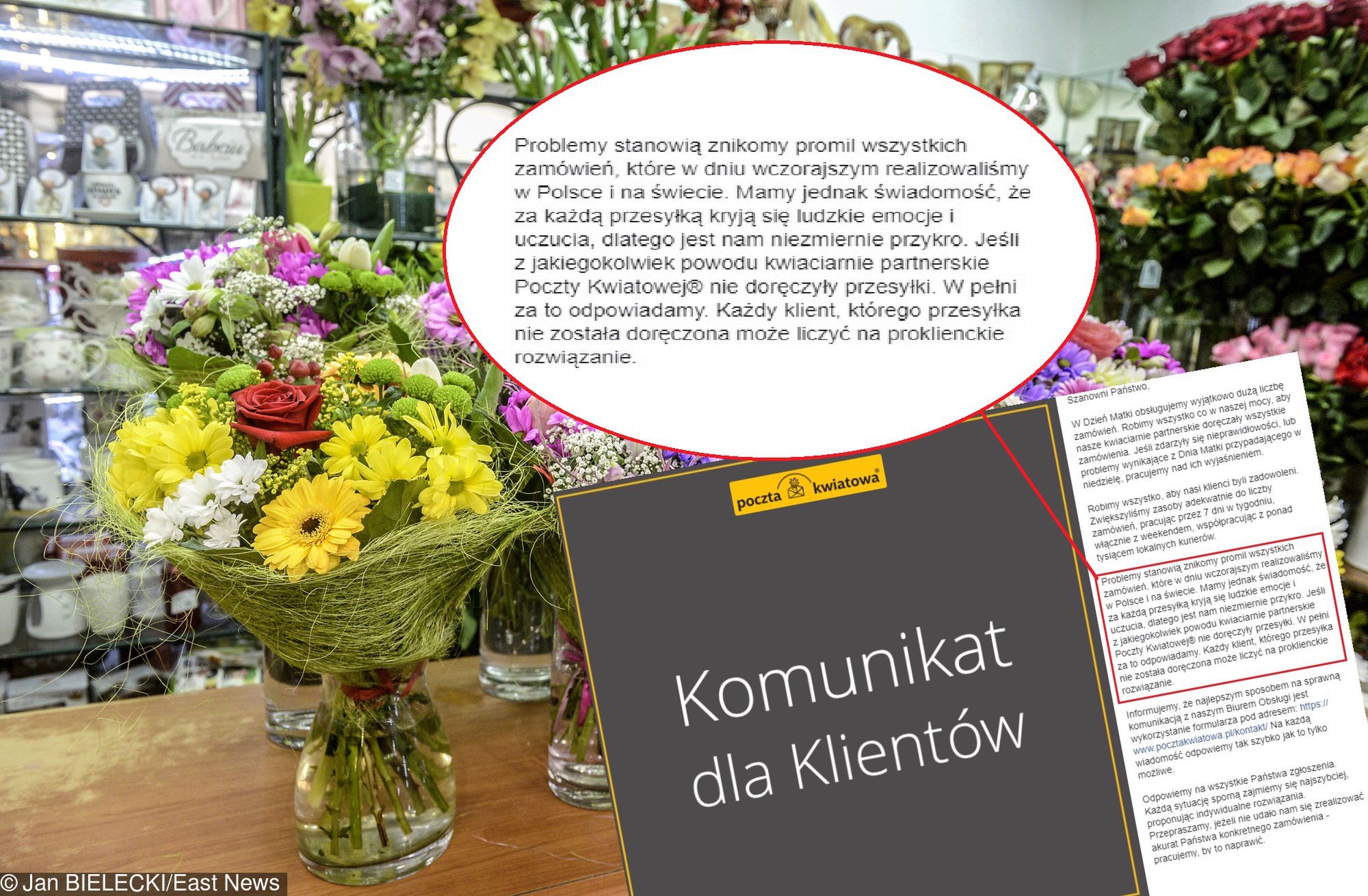 Klienci zgłaszają problemy z przesyłkami na Dzień Matki, Poczta Kwiatowa odpowiada