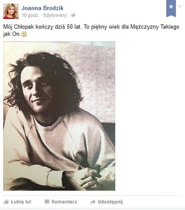 Joanna Brodzik złożyła życzenia Pawłowi Wilczakowi
Fot. screen z Facebook.com