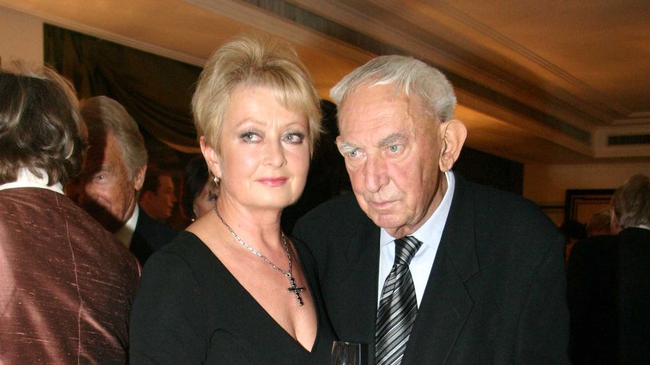Magdalena Zawadzka i Gustaw Holoubek, wręczanie nagród Warszawskie Feliksy 2004