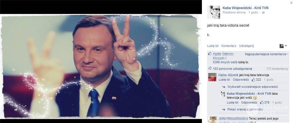 Kuba Wojewódzki kpi z Andrzeja Dudy