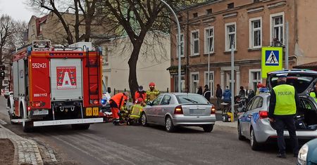 Potrącenie rowerzysty na Bydgoskiej