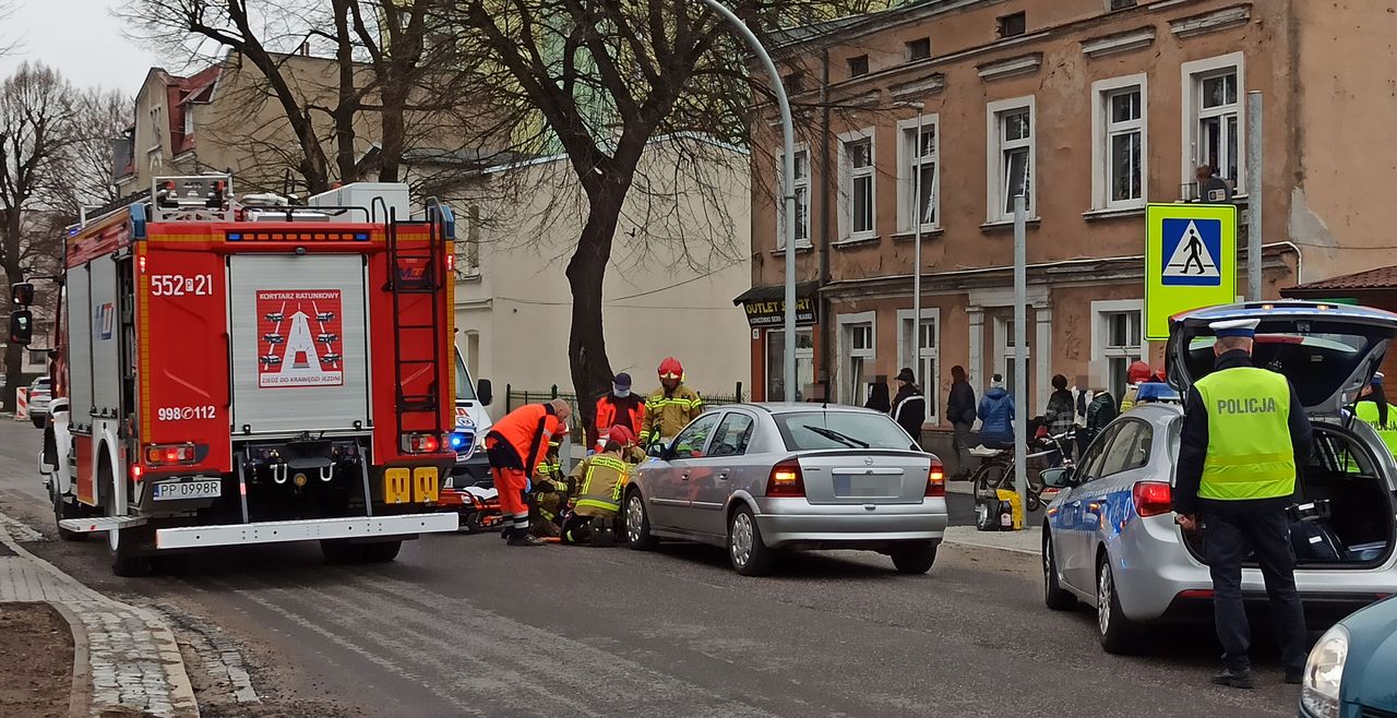 Potrącenie rowerzysty na Bydgoskiej