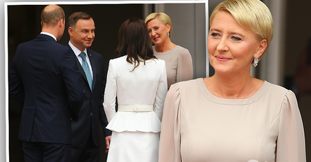 Agata Duda zadała szyku na spotkaniu z książęcą parą! Podobną sukienkę niedawno miała na sobie księżna Kate!