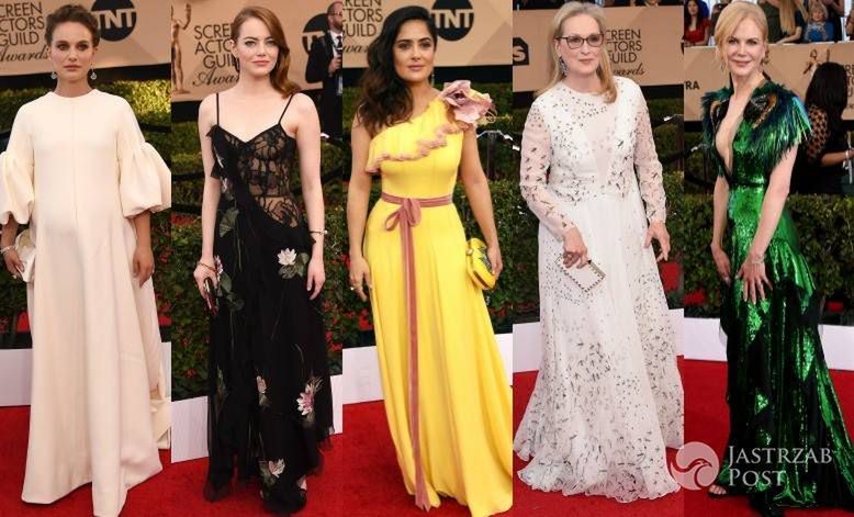 Plejada gwiazd na SAG Awards 2017: ciężarna Natalie Portman, Emma Stone, Meryl Streep, Salma Hayek, Nicole Kidman...