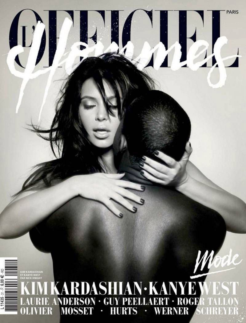 Kim kardashian i Kanye West na okładce L’Officiel Hommes