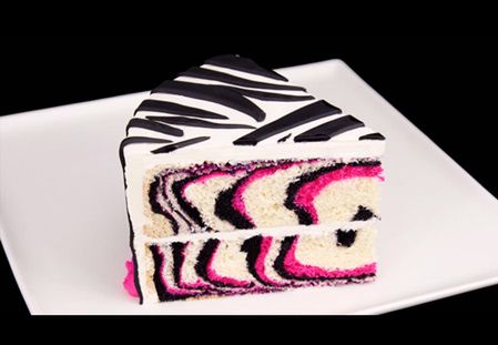 Pretty Pink and Black Zebra Cake