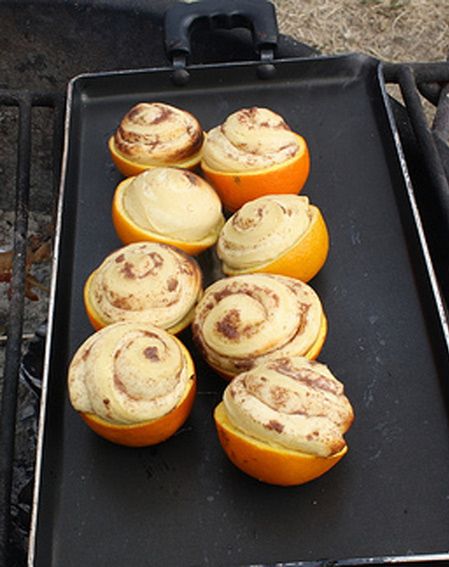 Orange Rolls Cooked over Fire