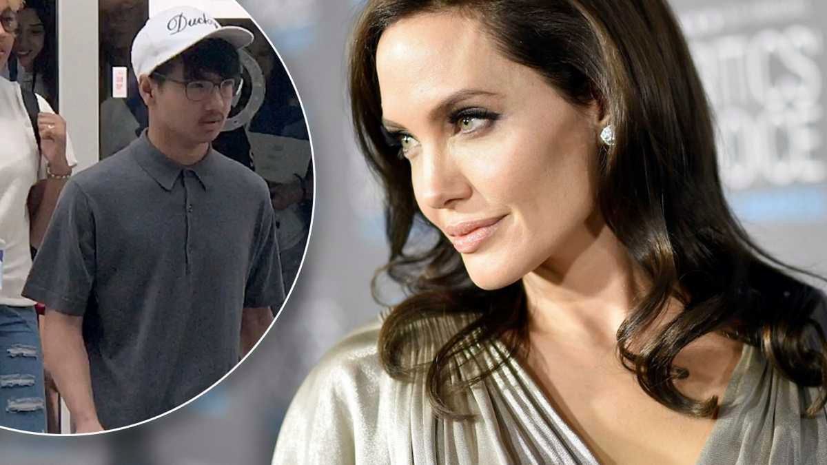 Angelina Jolie z synem w szkole