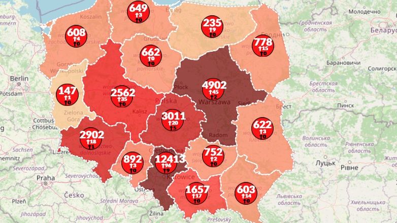 Mapa koronawirusa w Polsce [26.06.2020]