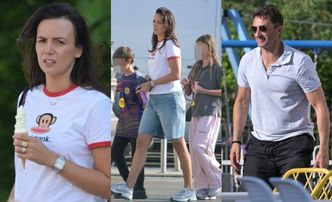 Naturalna Paulina Krupińska i Sebastian Karpiel-Bułecka uskuteczniają wypad na lody z dziećmi. Rodzinka jak z obrazka? (ZDJĘCIA)