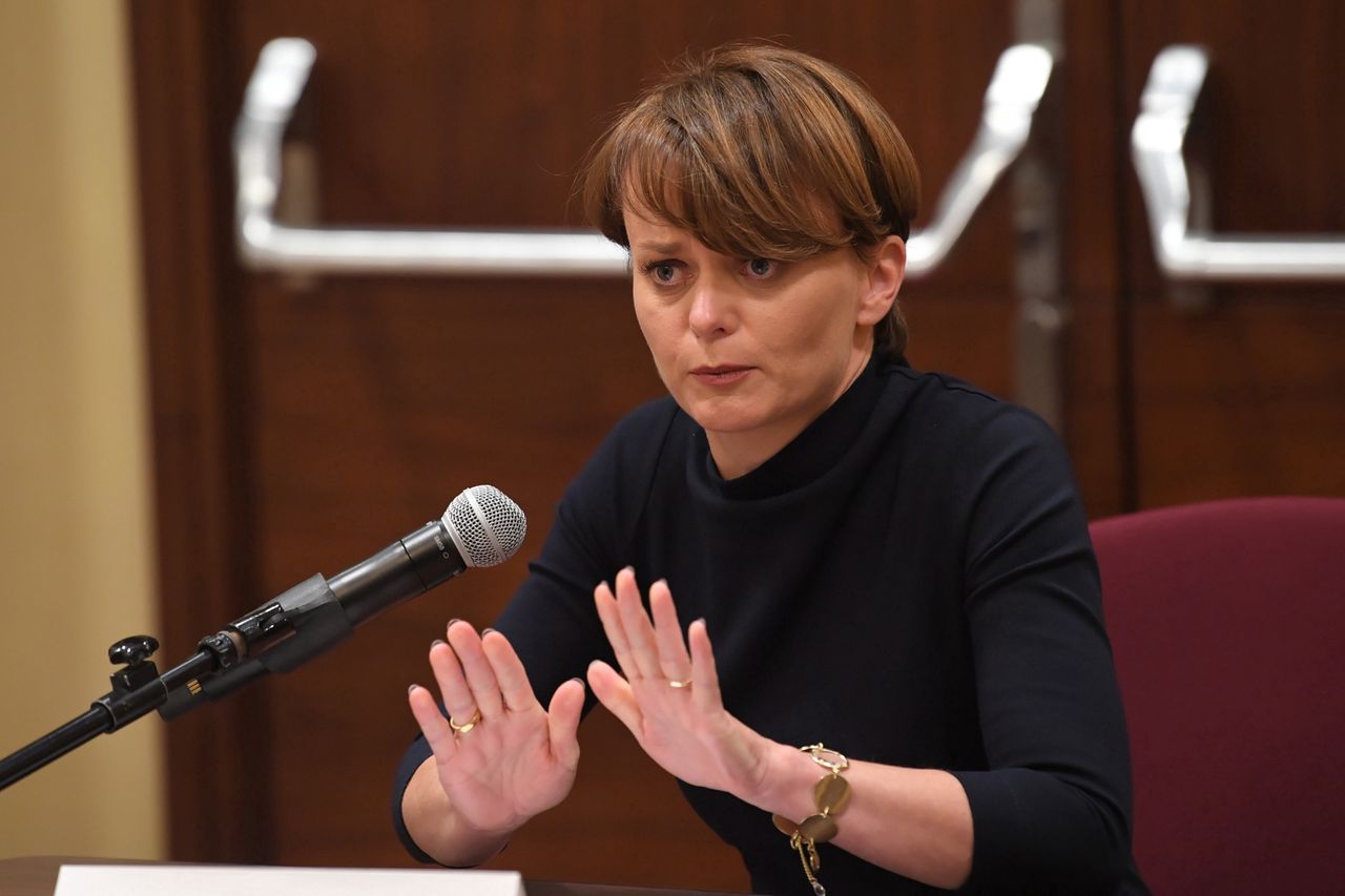 Wicepremier, minister rozwoju Jadwiga Emilewicz podczas konferencji prasowej przed rozpoczęciem obrad Foreign Direct Investment Forum.