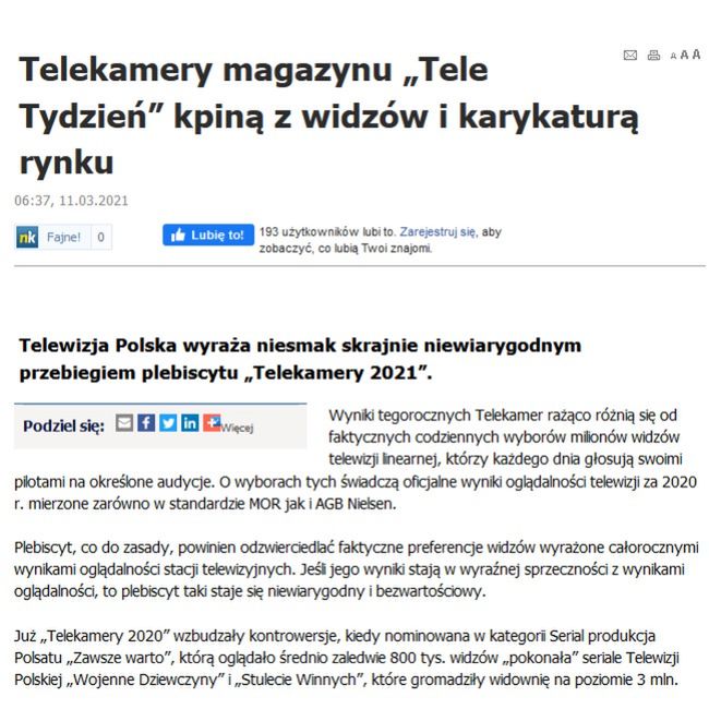 Komunikat TVP