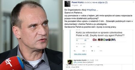 Kukiz do HejtStop: "Pomożecie mi w walce z hejtem?"