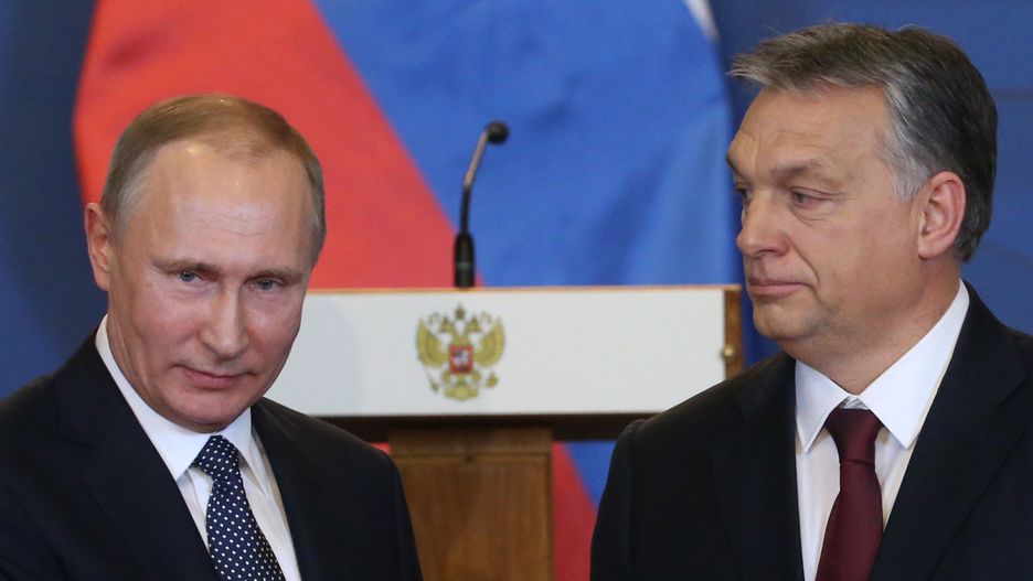 Russian President Vladimir Putin holds the meeting with the CabinetBUDAPEST, HUNGARY - FEBRUARY, 2 (RUSSIA OUT)  Russian President Vladimir Putin (L) and Hungarian Prime Minister Viktor Orban (R) attend their joint press conference in Budapest, Hungary, February,2,2017. Vladimir Putin is having a one-day visit to Hungary. (Photo by Mikhail Svetlov/Getty Images)Mikhail SvetlovVladmir Putin
