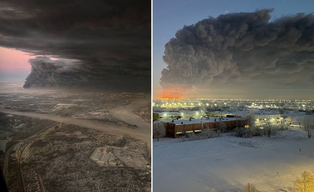 Gigantic warehouse fire in Russia