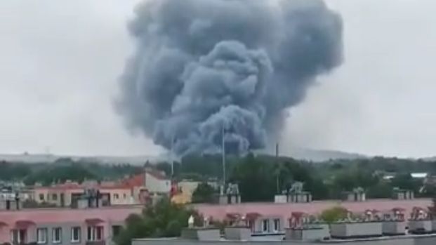 Dym spowodowany pożarem było widać w całym mieście