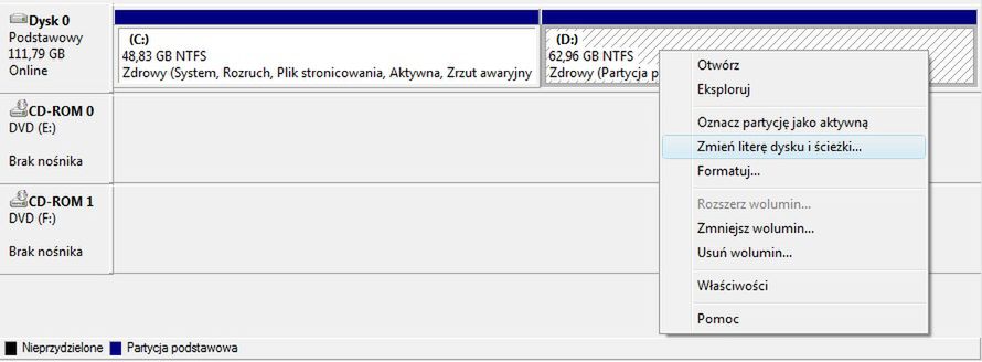 Zmień literę partycji 2