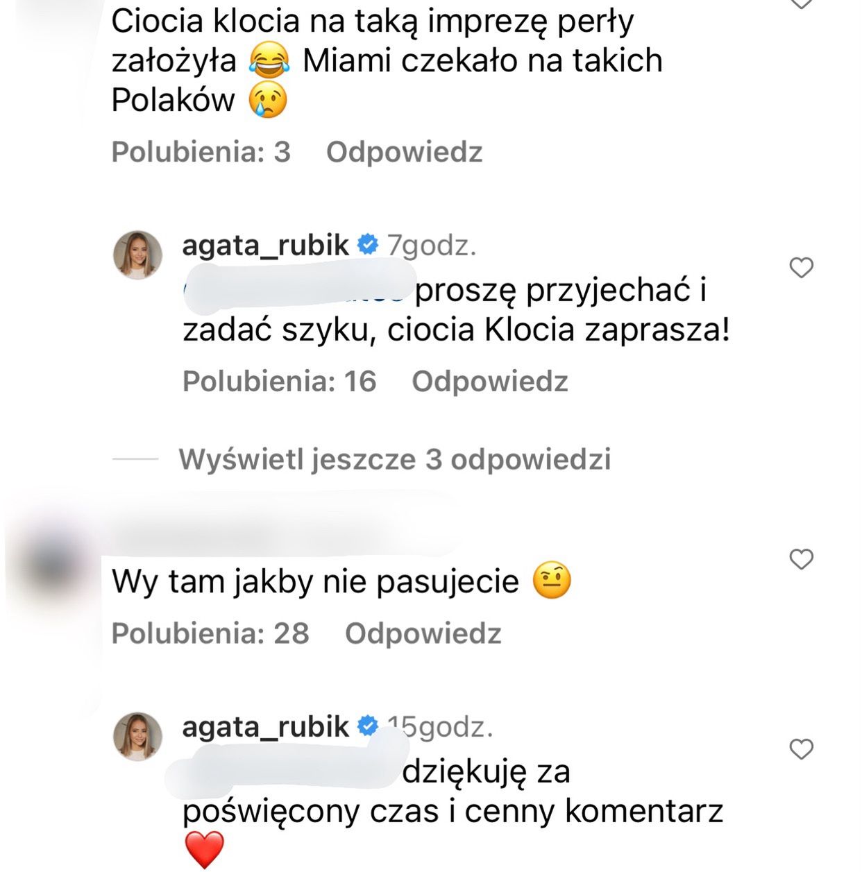 Agata Rubik odpowiada na krytykę internautek