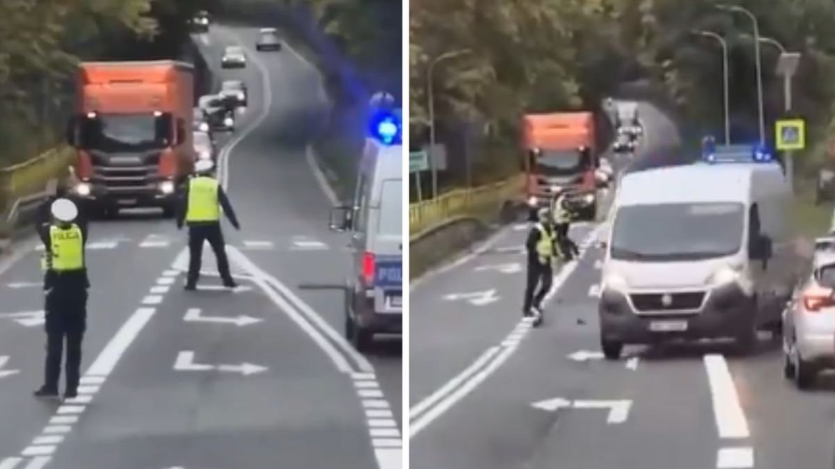 Nieudana blokada policyjna w województwie dolnośląskim