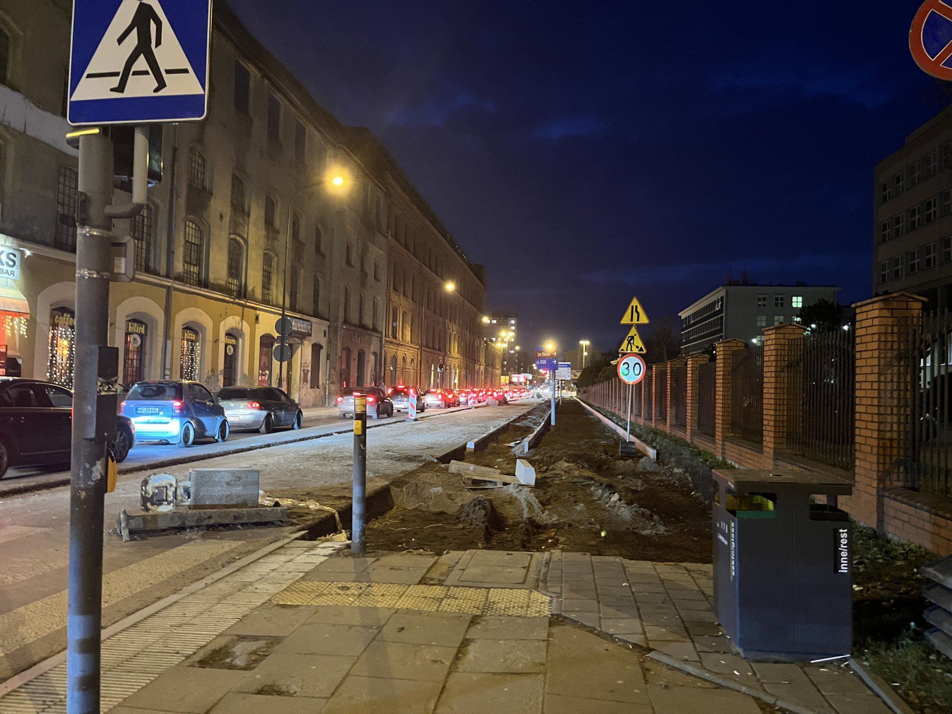 Ulica Radwańska zakorkowana