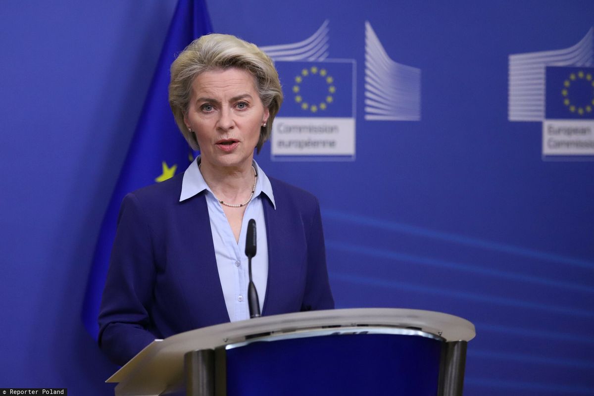 Przewodnicząca Komisji Europejskiej Ursula von der Leyen potępiła atak Rosji na Ukrainę 