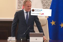 Tusk oglądał mecz. Padły krótkie słowa