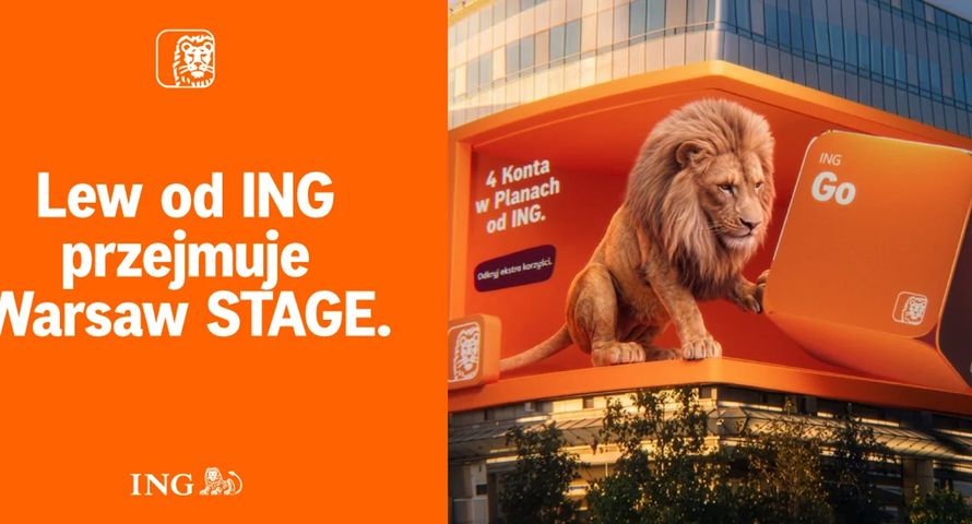 Lew ING "wychodzi" z ekranu. Bank ruszył z pierwszą reklamą 3D