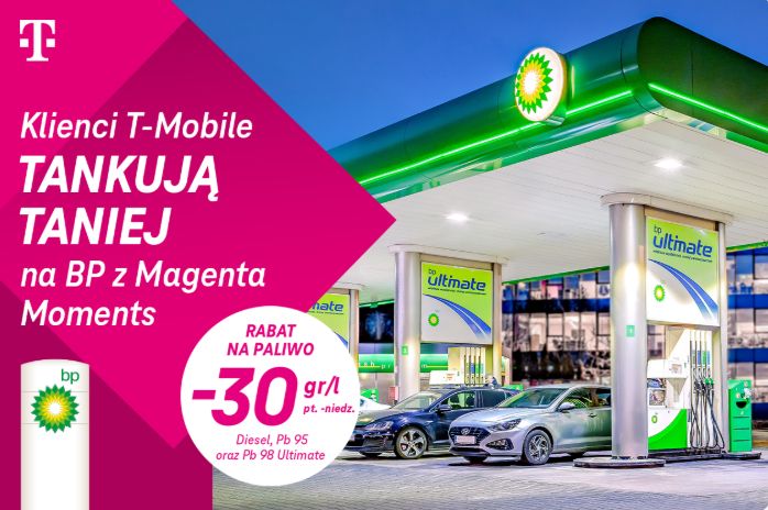 Rusz w drogę z T-Mobile podczas Mega Weekendów na stacjach bp i oszczędzaj!