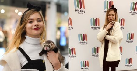 Julia Wróblewska z fretką Luną udziela się charytatywnie w warszawskiej galerii (ZDJĘCIA)