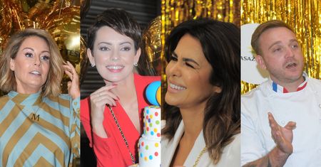 Roześmiane celebrytki wdzięczą się do tortu na 20. urodzinach popularnej sieci handlowej: Małgorzata Rozenek, Natalia Siwiec, Dorota Gardias (ZDJĘCIA)