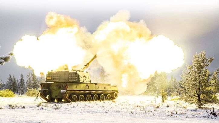 Norweski K9 Thunder podczas prób poligonowych.