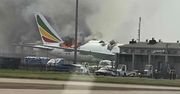 Pożar samolotu na lotnisku w Szanghaju