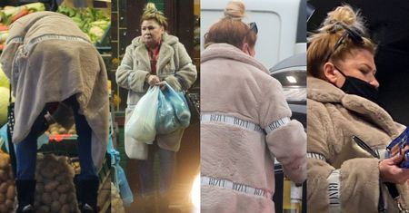 Beata Kozidrak buszuje w warzywniaku i zaopatruje się w butelkę wina na stacji benzynowej (ZDJĘCIA)