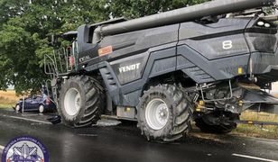 Auto zderzyło się z kombajnem. Nie żyje 20-latek
