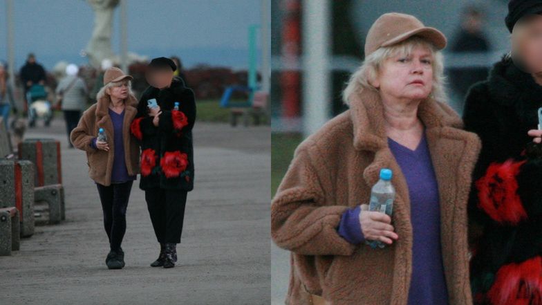 Katarzyna Figura spaceruje z koleżanką po Gdyni