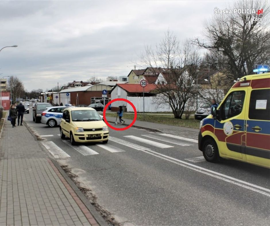 9-latkę potrącono na przejściu. Policja twierdzi, że to jej wina