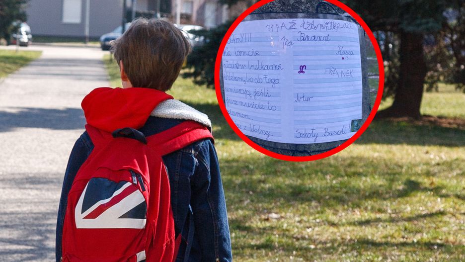 Uczniowie zostawili na drzewie wiadomość