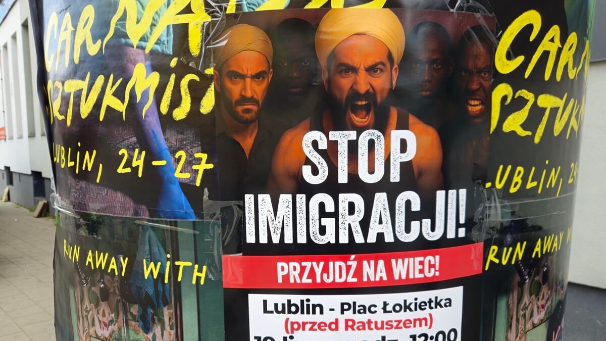 Wiec "Stop imigracji!" w Lublinie - plakat