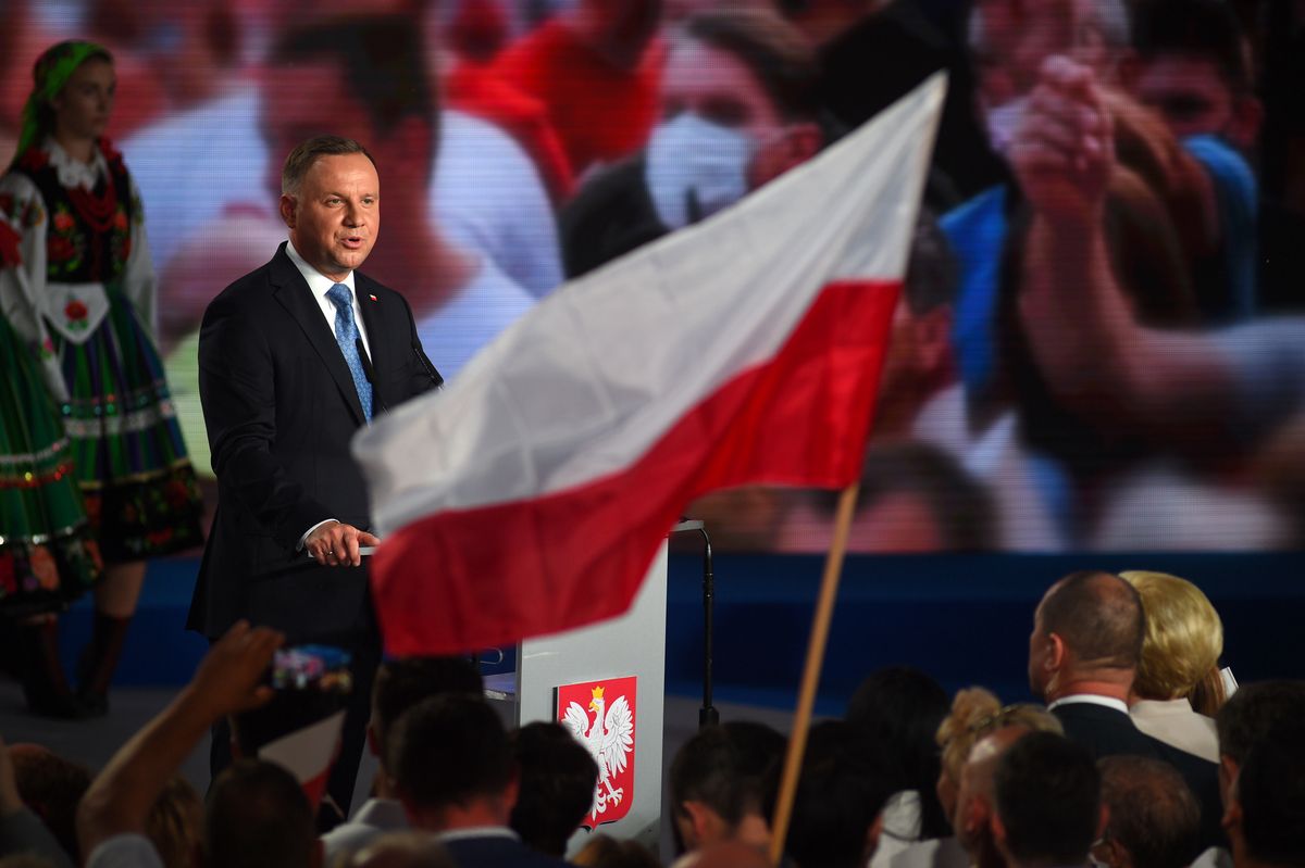 Wyniki wyborów prezydenckich 2020. Andrzej Duda podczas wieczoru wyborczego