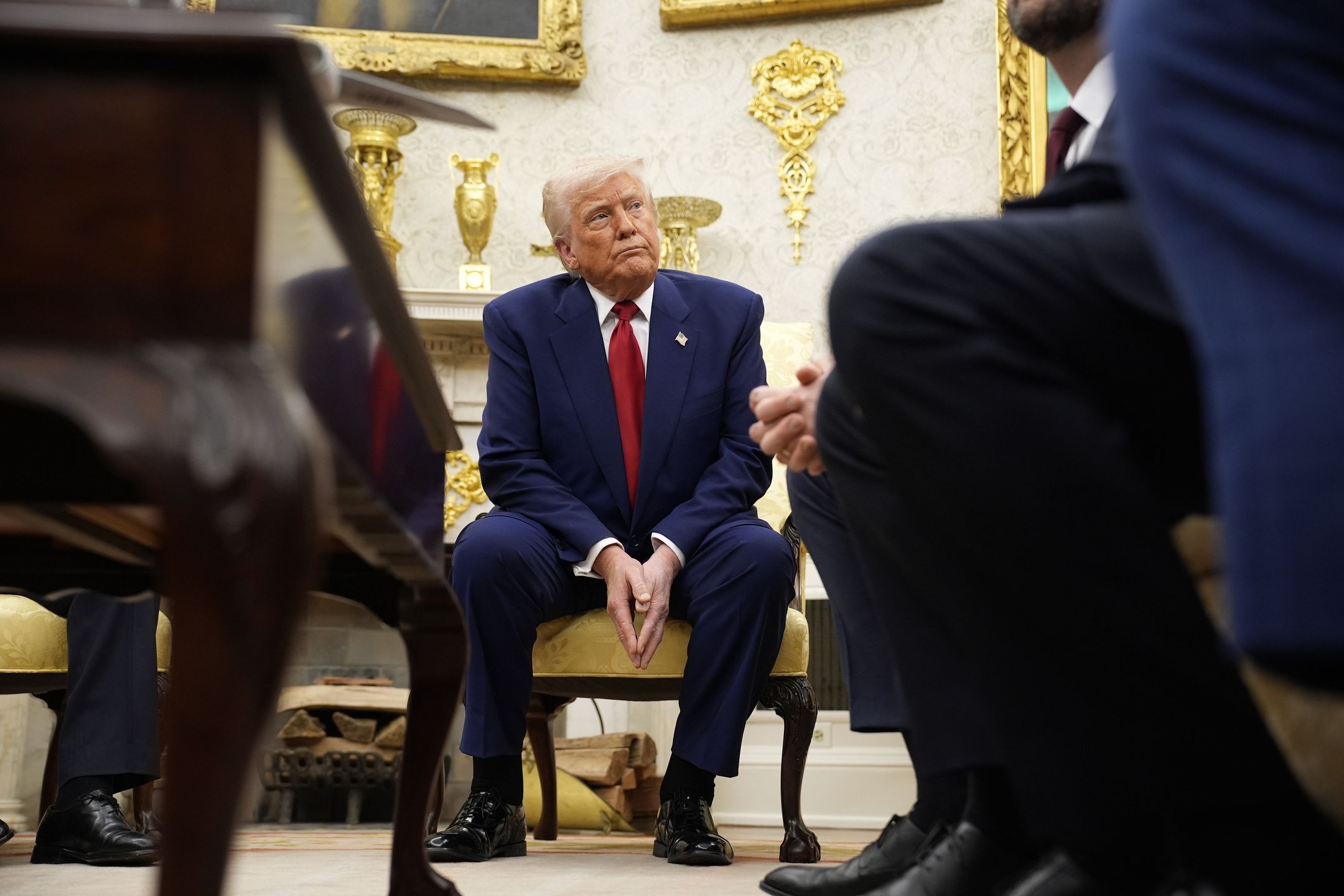 US President Donald Trump during his meeting with Israeli Prime Minister Benjamin Netanyahu in the Oval Office of the White House in Washington, DC, USA, 07 April 2025. EPA/YURI GRIPAS / POOL Dostawca: PAP/EPA.