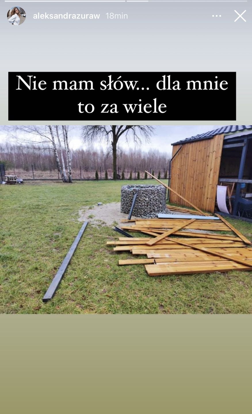 Ola Żuraw pokazuje zdjęcia swojego domu ZDEMOLOWANEGO po wichurze