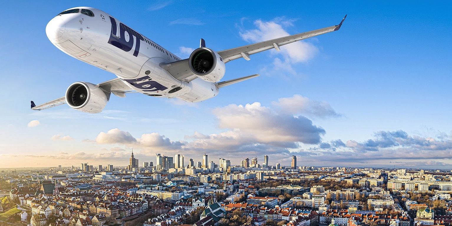 Wizualizacja Airbusa A220 w malowaniu dla LOT-u