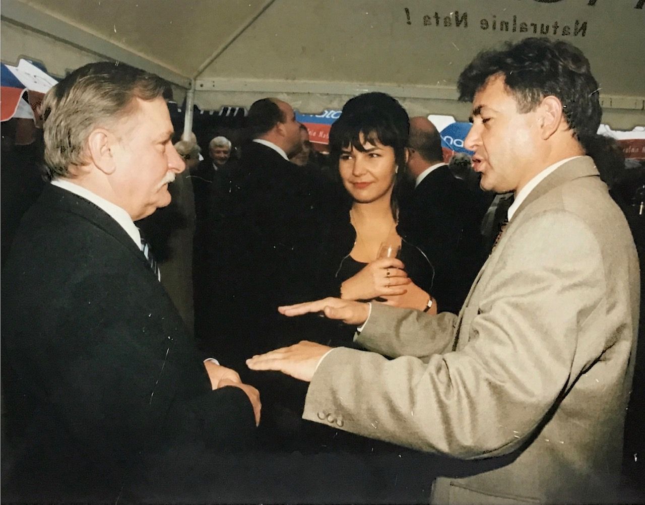Aldona Wleklak na urodzinach u Lecha Wałęsy