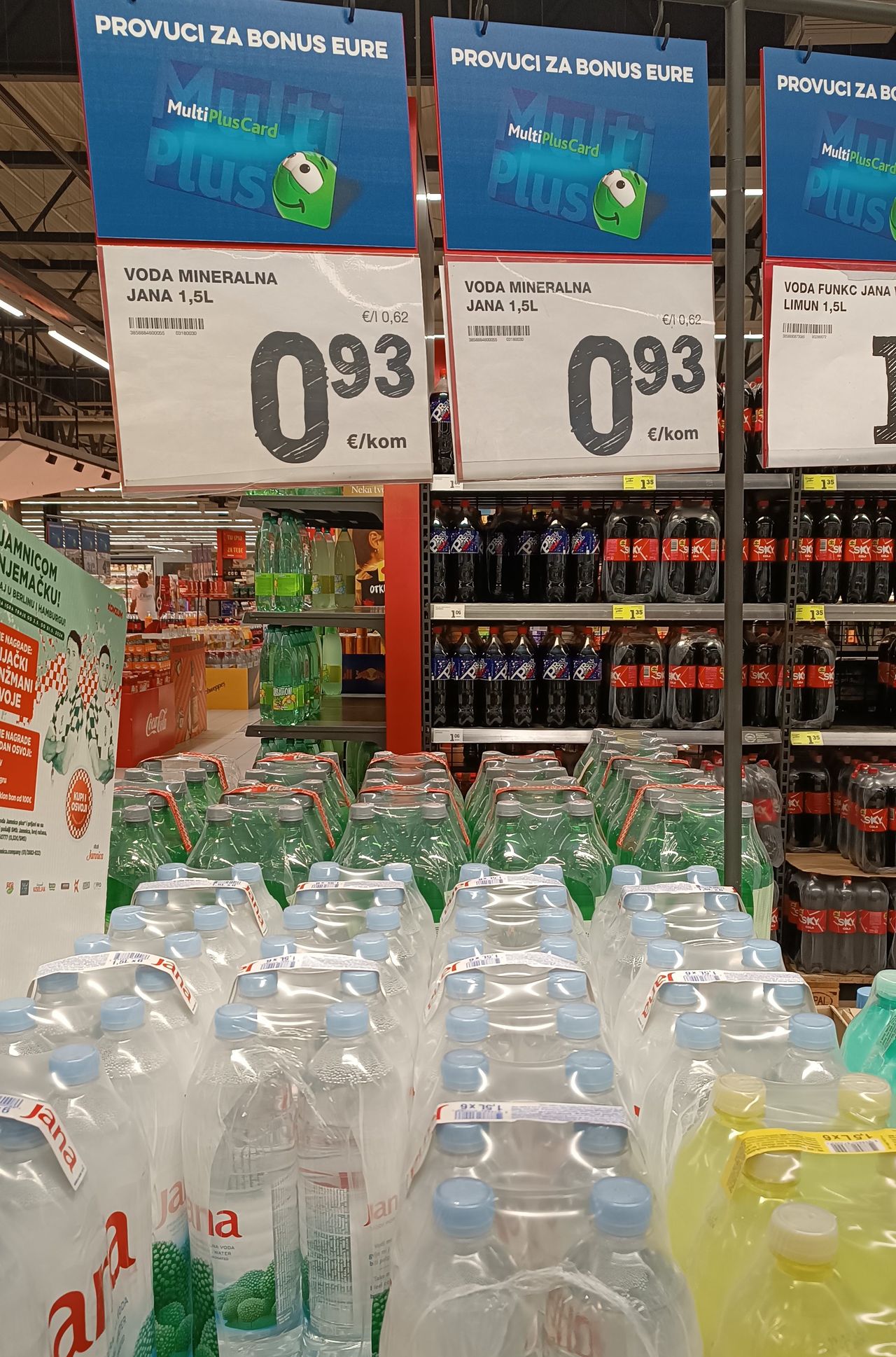 Mineral water in a Croatian shop