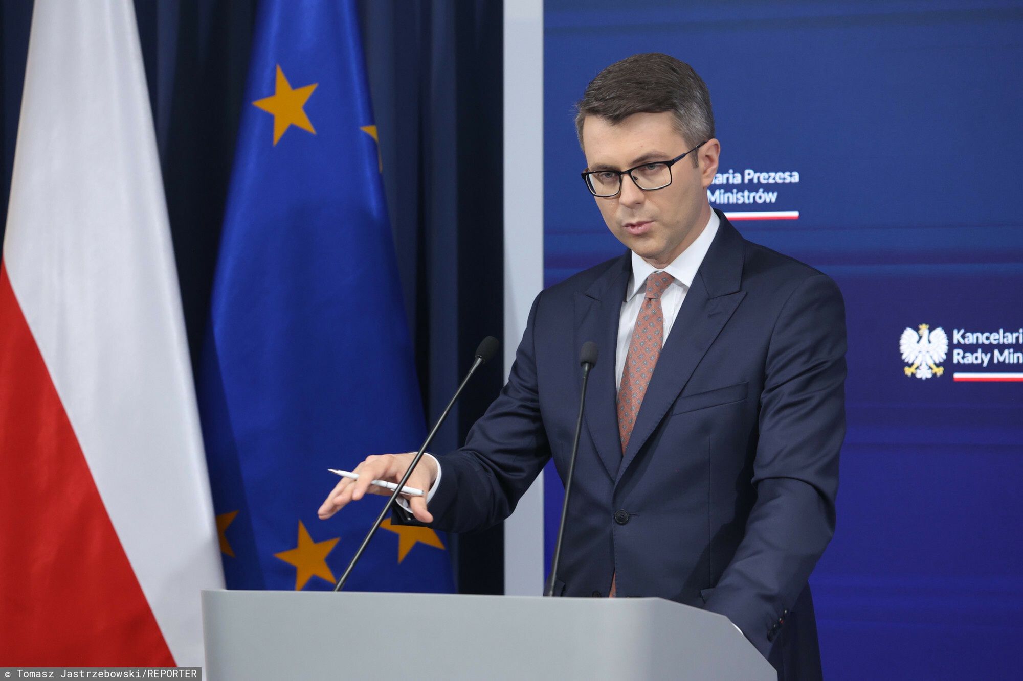 Konferencja ministra cyfryzacji oraz rzecznika prasowego rz?du
20.07.2023 Warszawa Konferencja ministra cyfryzacji oraz rzecznika prasowego rzadu, Fot Tomasz Jastrzebowski/REPORTER
n/z: Piotr Muller
Tomasz Jastrzebowski/REPORTER