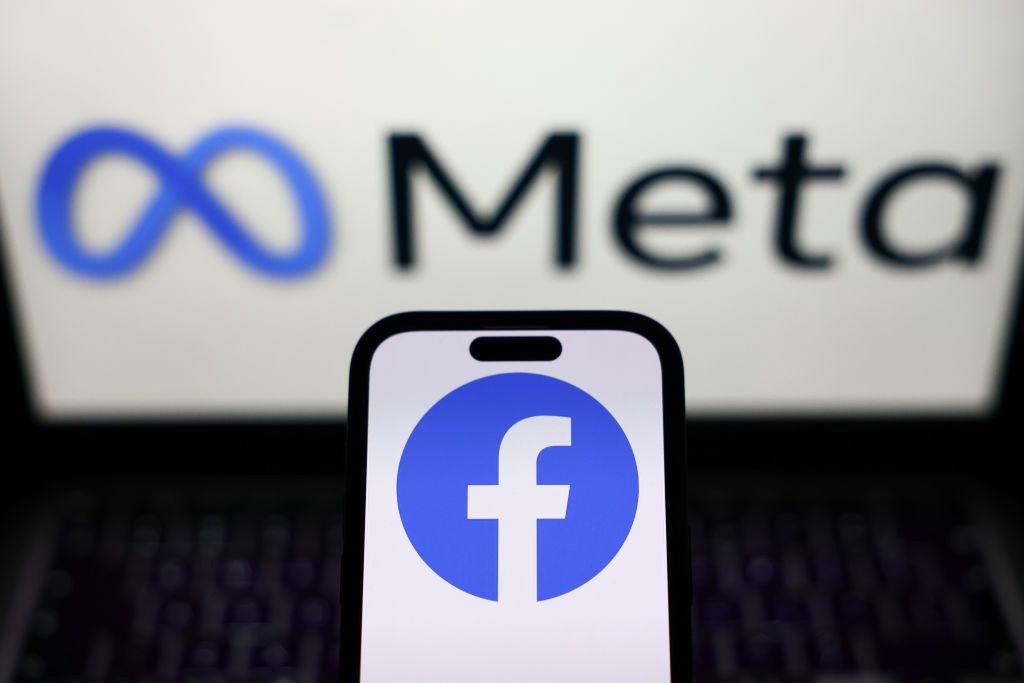American Social Media And IT Companies Photo Illustrations
Meta logo displayed on a laptop screen and Facebook logo displayed on a phone screen are seen in this illustration photo taken in Krakow, Poland on March 12, 2025. (Photo by Jakub Porzycki/NurPhoto via Getty Images)
NurPhoto
tech news., jakub porzycki, illustration photo, desktop devices, tech industry, brand identity, international locations, media, march 12, brand logos, visual media, tech photography, phone screen, online platforms, meta, electronic devices, nurphoto, mobile devices, visual representation, digital media, laptop screen, tech imagery, tech brands, it, company, icon, digital illustration
