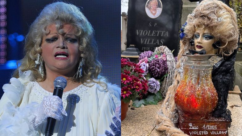 Nietypowa ozdoba na grobie Violetty Villas