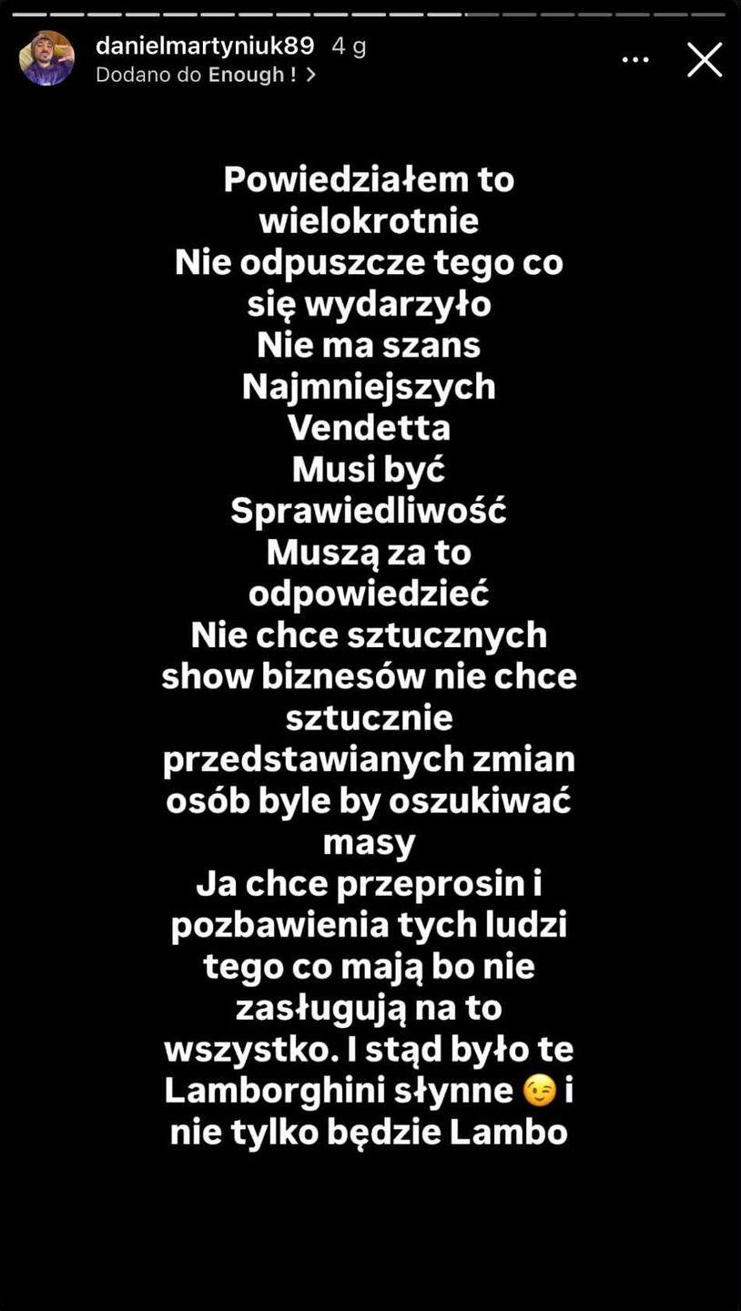 Nocne wpisy Daniela Martyniuka