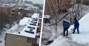 Odśnieżali dach bez zabezpieczeń. Nagranie z Gliwic rozgrzało internautów