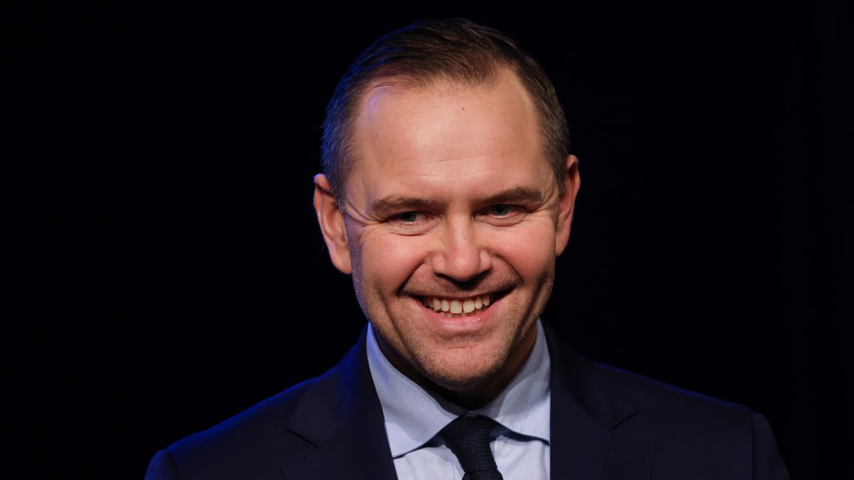 Karol Nawrocki, a historian and head of the Institute of National Remembrance (IPN), attends a meeting with residents of Myslenice in Poland on January 21st, 2025. Nawrocki is a candidate backed by the main opposition party Law and Justice (PiS) in the upcoming presidential election in Poland. (Photo by Beata Zawrzel/NurPhoto via Getty Images)